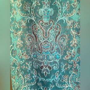 Preston & York teal scarf with fringe